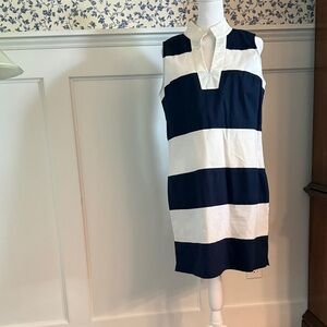 Sail to Sable Navy and White Striped Dress
